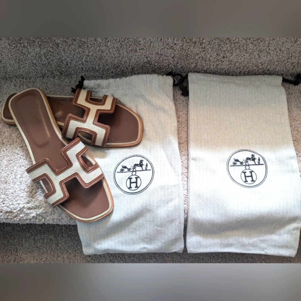 Hermes Oran Sandals two tone size40